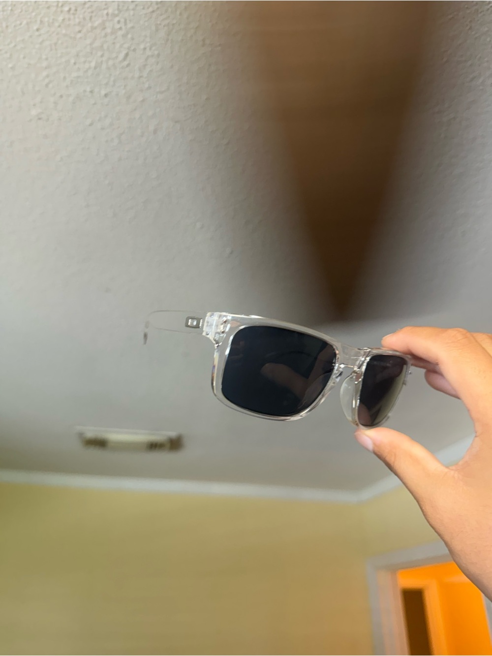 Clear Frame Sunglasses with Black Lenses Oakley